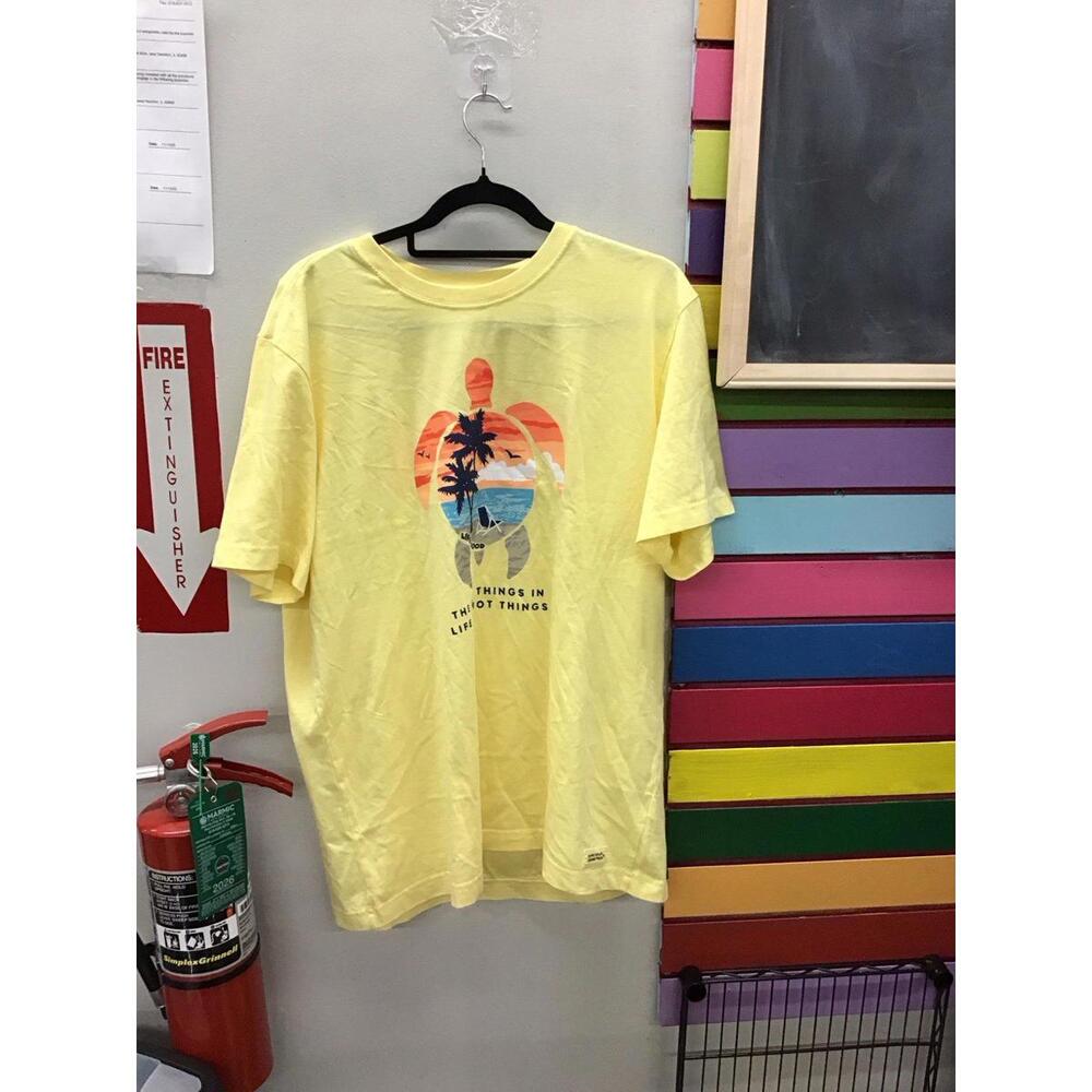 Life is good men’s tshirt size large yellow  turtle new target